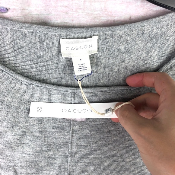 Caslon Shirttail Tunic Sweater In Grey Heather - Picture 6 of 8